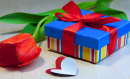 Caixa de Presente, Corações e Flores