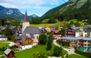 Vista aérea da vila de Altaussee, Áustria