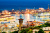 Vista aérea do Porto de Gênova, Itália